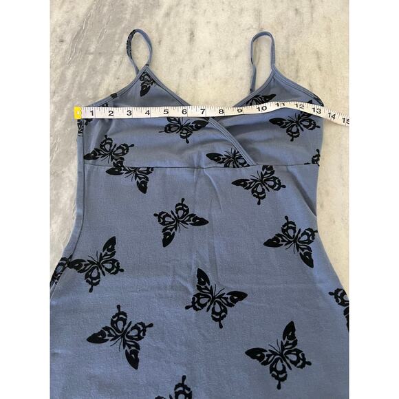 Wild Fable Blue Butterfly Print Knit Mini Dress Size Small Summer Beach - Picture 5 of 8